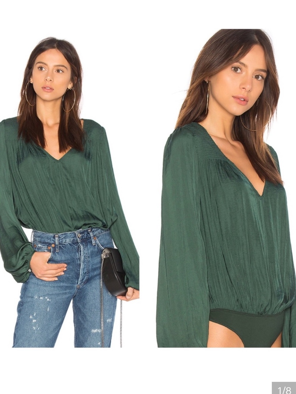 Intimately Free People Smockin and Rocking green bodysuit Sz L